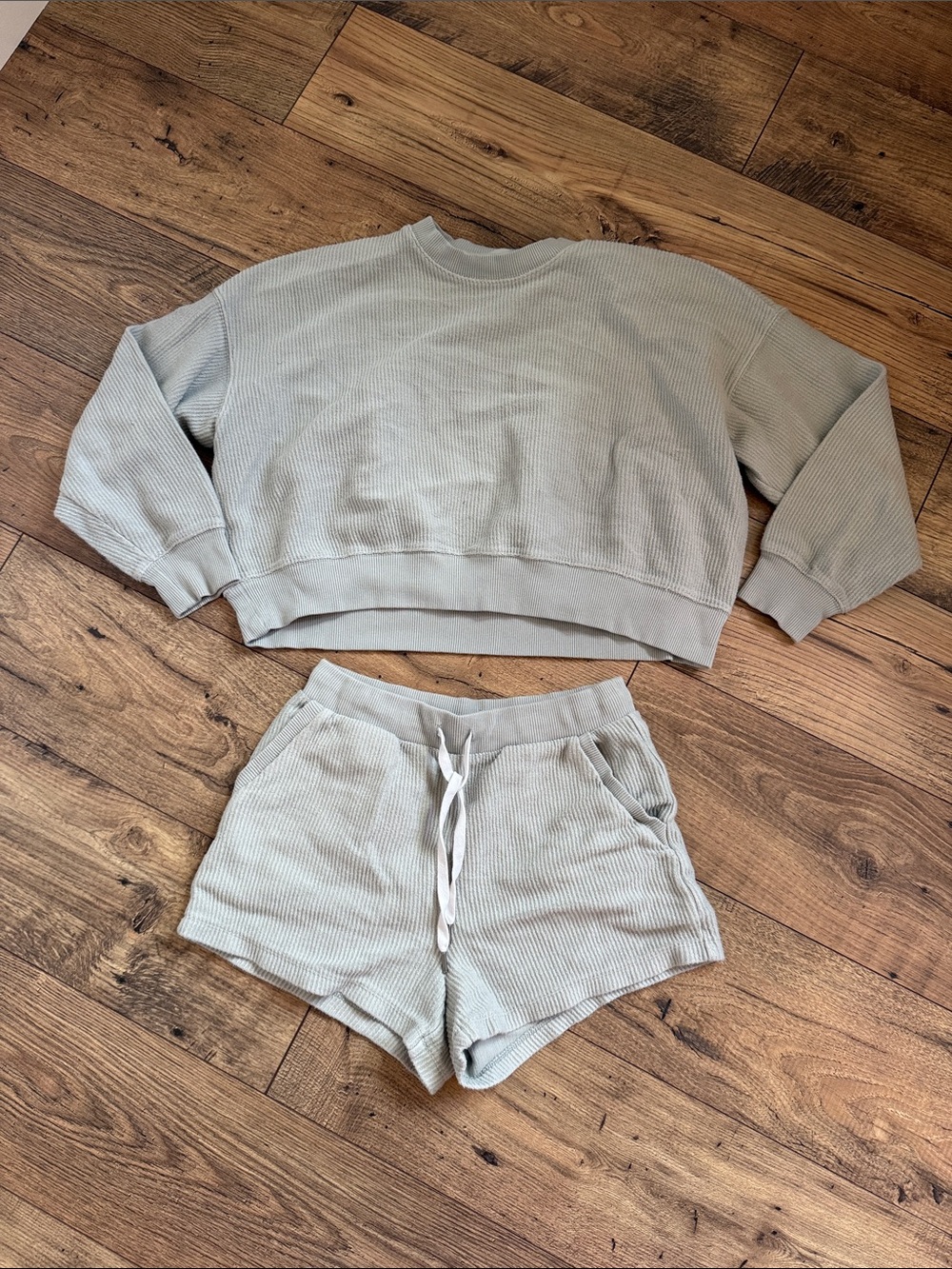 aerie Ribbed Drawstring Lounge Shorts - Sage